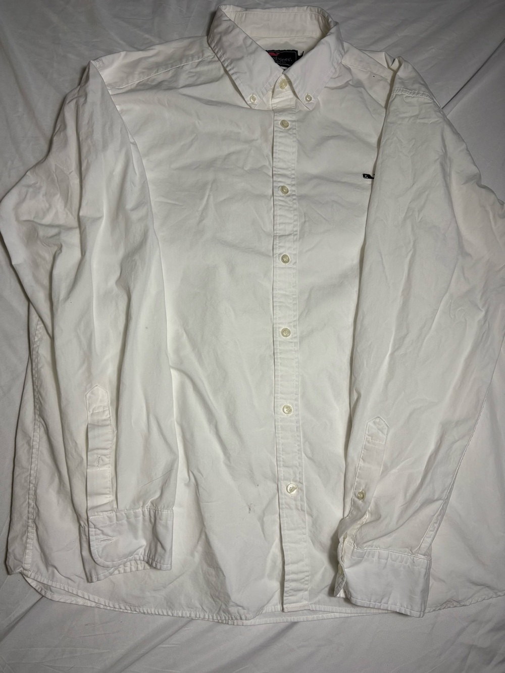 Vineyard vines 100% cotton white button down dress shirt sz XL